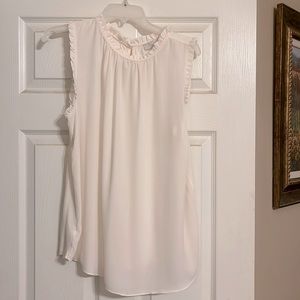 Loft mixed media blouse. Size large. Ivory